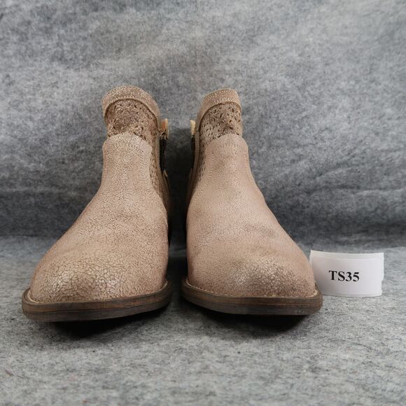 Corkys Shoes Womens 10 Booties Fashion Leather Double Zip Perforated Block Heel - Picture 4 of 16